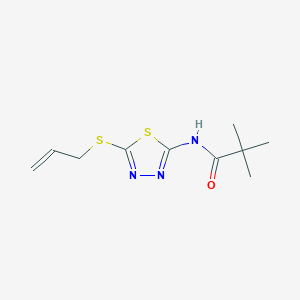 molecular formula C10H15N3OS2 B4824431 N-[5-(allylthio)-1,3,4-thiadiazol-2-yl]-2,2-dimethylpropanamide 