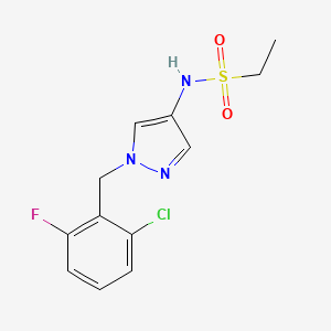 molecular formula C12H13ClFN3O2S B4824456 N-[1-(2-CHLORO-6-FLUOROBENZYL)-1H-PYRAZOL-4-YL]-1-ETHANESULFONAMIDE 