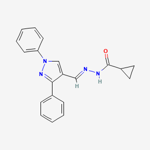 molecular formula C20H18N4O B4824457 N'-[(1,3-diphenyl-1H-pyrazol-4-yl)methylene]cyclopropanecarbohydrazide 