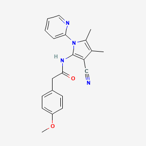 molecular formula C21H20N4O2 B4824461 N~1~-[3-CYANO-4,5-DIMETHYL-1-(2-PYRIDYL)-1H-PYRROL-2-YL]-2-(4-METHOXYPHENYL)ACETAMIDE 