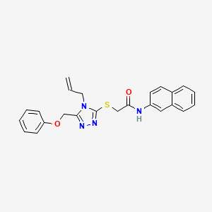 molecular formula C24H22N4O2S B4824468 N-(naphthalen-2-yl)-2-{[5-(phenoxymethyl)-4-(prop-2-en-1-yl)-4H-1,2,4-triazol-3-yl]sulfanyl}acetamide 