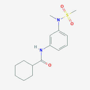 molecular formula C15H22N2O3S B4824469 N-{3-[methyl(methylsulfonyl)amino]phenyl}cyclohexanecarboxamide 