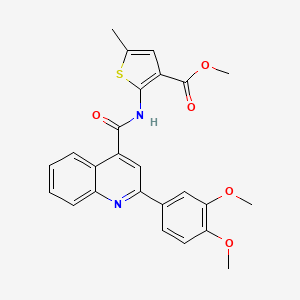 molecular formula C25H22N2O5S B4824557 methyl 2-({[2-(3,4-dimethoxyphenyl)-4-quinolinyl]carbonyl}amino)-5-methyl-3-thiophenecarboxylate 