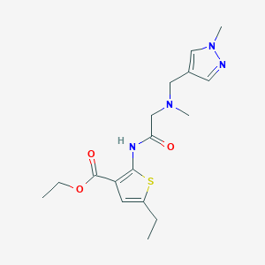 molecular formula C17H24N4O3S B4824607 ethyl 5-ethyl-2-({N-methyl-N-[(1-methyl-1H-pyrazol-4-yl)methyl]glycyl}amino)-3-thiophenecarboxylate 
