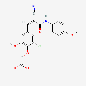 molecular formula C21H19ClN2O6 B4824636 methyl (2-chloro-4-{2-cyano-3-[(4-methoxyphenyl)amino]-3-oxo-1-propen-1-yl}-6-methoxyphenoxy)acetate 