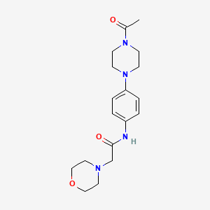 molecular formula C18H26N4O3 B4824752 N-[4-(4-acetyl-1-piperazinyl)phenyl]-2-(4-morpholinyl)acetamide 