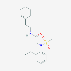 molecular formula C19H28N2O3S B4824836 N~1~-[2-(1-cyclohexen-1-yl)ethyl]-N~2~-(2-ethylphenyl)-N~2~-(methylsulfonyl)glycinamide 