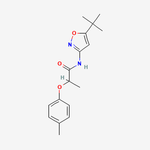 molecular formula C17H22N2O3 B4824946 N-(5-tert-butyl-1,2-oxazol-3-yl)-2-(4-methylphenoxy)propanamide 