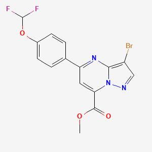 molecular formula C15H10BrF2N3O3 B4824968 methyl 3-bromo-5-[4-(difluoromethoxy)phenyl]pyrazolo[1,5-a]pyrimidine-7-carboxylate 