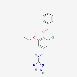 molecular formula C18H20ClN5O2 B4824971 N-{3-chloro-5-ethoxy-4-[(4-methylbenzyl)oxy]benzyl}-2H-tetrazol-5-amine 