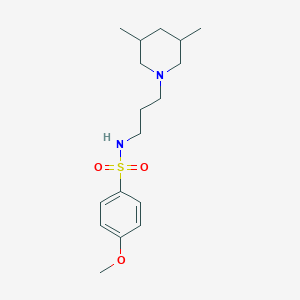 molecular formula C17H28N2O3S B4825034 N-[3-(3,5-dimethyl-1-piperidinyl)propyl]-4-methoxybenzenesulfonamide 