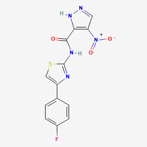 molecular formula C13H8FN5O3S B4825074 N-[4-(4-fluorophenyl)-1,3-thiazol-2-yl]-4-nitro-1H-pyrazole-3-carboxamide 