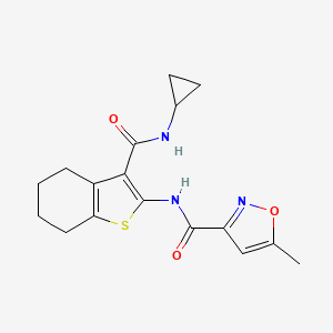 molecular formula C17H19N3O3S B4825085 N-[3-(CYCLOPROPYLCARBAMOYL)-4,5,6,7-TETRAHYDRO-1-BENZOTHIOPHEN-2-YL]-5-METHYL-3-ISOXAZOLECARBOXAMIDE 
