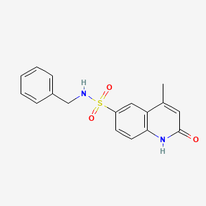 molecular formula C17H16N2O3S B4825097 N-benzyl-4-methyl-2-oxo-1,2-dihydro-6-quinolinesulfonamide 