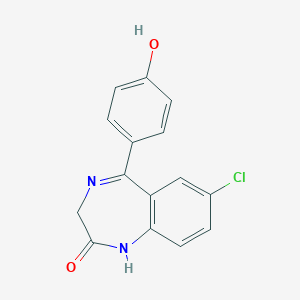 molecular formula C15H11ClN2O2 B048251 2H-1,4-Benzodiazepin-2-one, 7-chloro-1,3-dihydro-5-(4-hydroxyphenyl)- CAS No. 17270-12-1