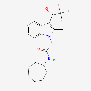 molecular formula C20H23F3N2O2 B4825106 N-CYCLOHEPTYL-2-[2-METHYL-3-(2,2,2-TRIFLUOROACETYL)-1H-INDOL-1-YL]ACETAMIDE 