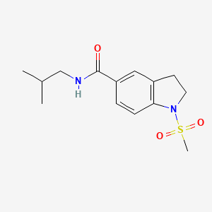 molecular formula C14H20N2O3S B4825139 N-(2-methylpropyl)-1-(methylsulfonyl)-2,3-dihydro-1H-indole-5-carboxamide 