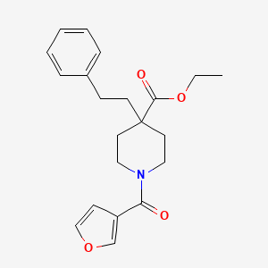 molecular formula C21H25NO4 B4825167 ethyl 1-(3-furoyl)-4-(2-phenylethyl)-4-piperidinecarboxylate 