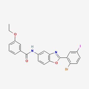 molecular formula C22H16BrIN2O3 B4825177 N-[2-(2-bromo-5-iodophenyl)-1,3-benzoxazol-5-yl]-3-ethoxybenzamide 