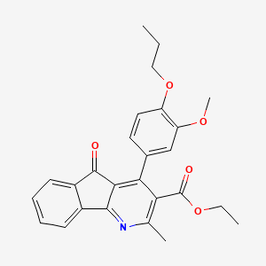 molecular formula C26H25NO5 B4825195 Ethyl 4-(3-methoxy-4-propoxyphenyl)-2-methyl-5-oxoindeno[1,2-b]pyridine-3-carboxylate 