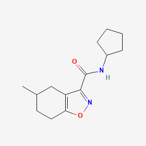 molecular formula C14H20N2O2 B4825237 N~3~-CYCLOPENTYL-5-METHYL-4,5,6,7-TETRAHYDRO-1,2-BENZISOXAZOLE-3-CARBOXAMIDE 