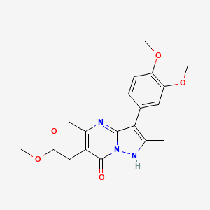 molecular formula C19H21N3O5 B4825247 METHYL 2-[3-(3,4-DIMETHOXYPHENYL)-2,5-DIMETHYL-7-OXO-4,7-DIHYDROPYRAZOLO[1,5-A]PYRIMIDIN-6-YL]ACETATE 