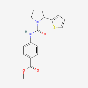 molecular formula C17H18N2O3S B4825309 methyl 4-({[2-(2-thienyl)-1-pyrrolidinyl]carbonyl}amino)benzoate 