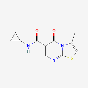 molecular formula C11H11N3O2S B4825331 N-cyclopropyl-3-methyl-5-oxo-5H-[1,3]thiazolo[3,2-a]pyrimidine-6-carboxamide 