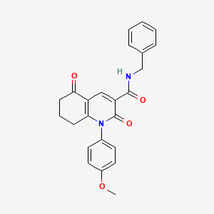 molecular formula C24H22N2O4 B4825365 N-benzyl-1-(4-methoxyphenyl)-2,5-dioxo-7,8-dihydro-6H-quinoline-3-carboxamide 