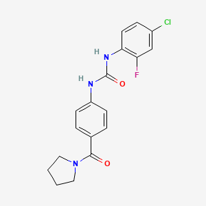 molecular formula C18H17ClFN3O2 B4825370 N-(4-chloro-2-fluorophenyl)-N'-[4-(1-pyrrolidinylcarbonyl)phenyl]urea 