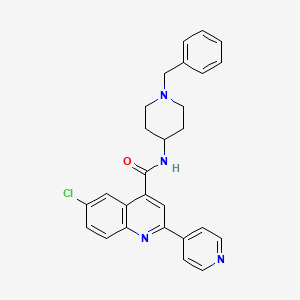 molecular formula C27H25ClN4O B4825423 N-(1-benzyl-4-piperidinyl)-6-chloro-2-(4-pyridinyl)-4-quinolinecarboxamide 