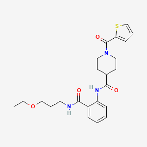 molecular formula C23H29N3O4S B4825492 N-{2-[(3-ETHOXYPROPYL)CARBAMOYL]PHENYL}-1-(THIOPHENE-2-CARBONYL)PIPERIDINE-4-CARBOXAMIDE 