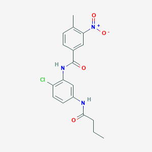 molecular formula C18H18ClN3O4 B4825566 N-[5-(butyrylamino)-2-chlorophenyl]-4-methyl-3-nitrobenzamide 