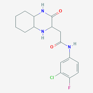 molecular formula C16H19ClFN3O2 B4825599 N-(3-chloro-4-fluorophenyl)-2-(3-oxodecahydroquinoxalin-2-yl)acetamide 