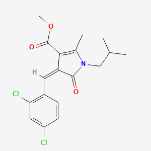 molecular formula C18H19Cl2NO3 B4825602 methyl (4Z)-4-(2,4-dichlorobenzylidene)-2-methyl-1-(2-methylpropyl)-5-oxo-4,5-dihydro-1H-pyrrole-3-carboxylate 