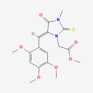 molecular formula C17H20N2O6S B4825611 methyl [3-methyl-4-oxo-2-thioxo-5-(2,4,5-trimethoxybenzylidene)-1-imidazolidinyl]acetate 