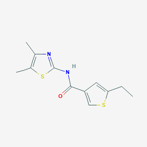 molecular formula C12H14N2OS2 B4825634 N-(4,5-dimethyl-1,3-thiazol-2-yl)-5-ethyl-3-thiophenecarboxamide 