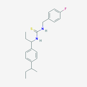 molecular formula C21H27FN2S B4825668 N-[1-(4-sec-butylphenyl)propyl]-N'-(4-fluorobenzyl)thiourea 