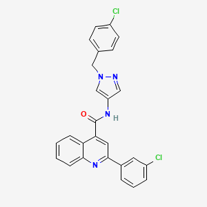 molecular formula C26H18Cl2N4O B4825693 N-[1-(4-chlorobenzyl)-1H-pyrazol-4-yl]-2-(3-chlorophenyl)-4-quinolinecarboxamide 