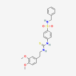 molecular formula C24H27N3O4S2 B4825742 N-benzyl-4-[({[2-(3,4-dimethoxyphenyl)ethyl]amino}carbonothioyl)amino]benzenesulfonamide 