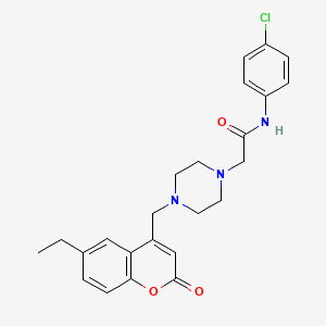 molecular formula C24H26ClN3O3 B4825745 N-(4-chlorophenyl)-2-{4-[(6-ethyl-2-oxo-2H-chromen-4-yl)methyl]piperazin-1-yl}acetamide 