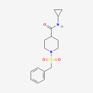 molecular formula C16H22N2O3S B4825750 N-CYCLOPROPYL-1-PHENYLMETHANESULFONYLPIPERIDINE-4-CARBOXAMIDE 