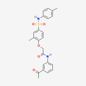 molecular formula C24H24N2O5S B4825778 N-(3-acetylphenyl)-2-(2-methyl-4-{[(4-methylphenyl)amino]sulfonyl}phenoxy)acetamide 