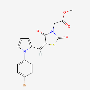 molecular formula C17H13BrN2O4S B4825781 methyl [(5E)-5-{[1-(4-bromophenyl)-1H-pyrrol-2-yl]methylidene}-2,4-dioxo-1,3-thiazolidin-3-yl]acetate 