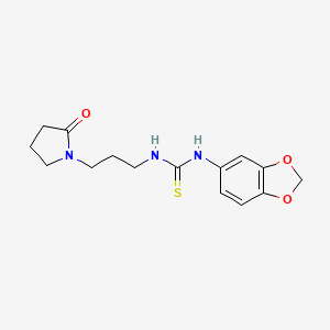 molecular formula C15H19N3O3S B4825848 N-1,3-benzodioxol-5-yl-N'-[3-(2-oxo-1-pyrrolidinyl)propyl]thiourea 