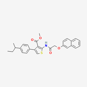 molecular formula C28H27NO4S B4825879 Methyl 4-[4-(butan-2-yl)phenyl]-2-{[(naphthalen-2-yloxy)acetyl]amino}thiophene-3-carboxylate 