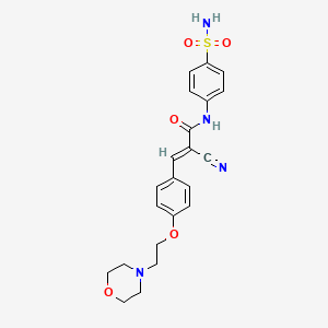 molecular formula C22H24N4O5S B4825900 N-[4-(aminosulfonyl)phenyl]-2-cyano-3-{4-[2-(4-morpholinyl)ethoxy]phenyl}acrylamide 