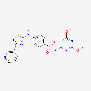 molecular formula C20H18N6O4S2 B4825979 N-(2,6-dimethoxypyrimidin-4-yl)-4-[(4-pyridin-3-yl-1,3-thiazol-2-yl)amino]benzenesulfonamide CAS No. 5771-57-3