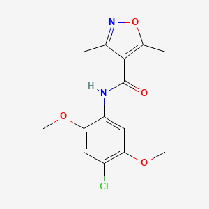 molecular formula C14H15ClN2O4 B4826026 N-(4-chloro-2,5-dimethoxyphenyl)-3,5-dimethyl-4-isoxazolecarboxamide 