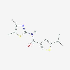molecular formula C13H16N2OS2 B4826132 N-(4,5-dimethyl-1,3-thiazol-2-yl)-5-isopropyl-3-thiophenecarboxamide 